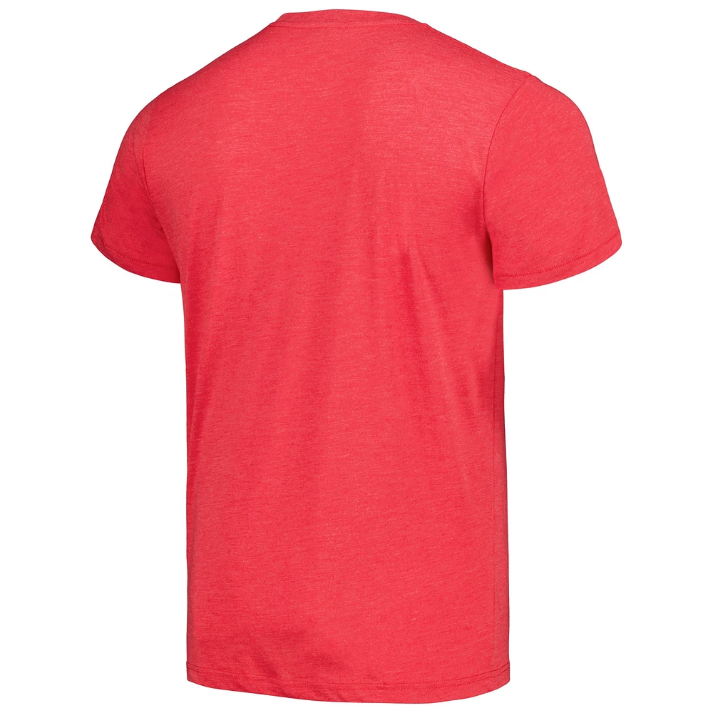 T-shirt triple mélange Hommage pour hommes Red Los Angeles Angels Doodle Collection It's Rally Time