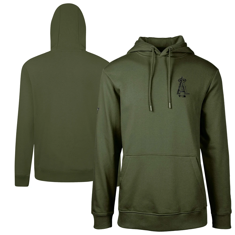 Men's Levelwear  Green Los Angeles Angels Podium Digital Camo Pullover Hoodie