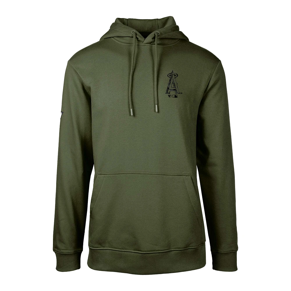 Men's Levelwear  Green Los Angeles Angels Podium Digital Camo Pullover Hoodie