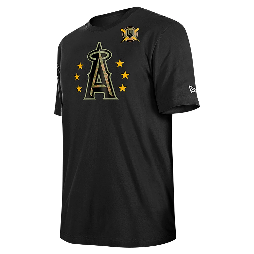 T-shirt noir Los Angeles Angels 2024 de la Journée des forces armées New Era pour homme
