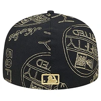 Men's New Era Black Los Angeles Angels 59FIFTY Day Allover Fitted Hat