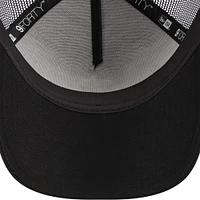 Men's New Era Black Los Angeles Angels A-Frame 9FORTY Trucker Adjustable Hat