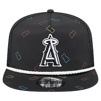 Men's New Era  Black Los Angeles Angels Gummy Golfer Trucker Adjustable Hat