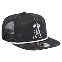 Men's New Era  Black Los Angeles Angels Gummy Golfer Trucker Adjustable Hat