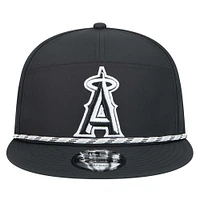 Men's New Era  Black Los Angeles Angels Laser Cut 9FIFTY Snapback Hat