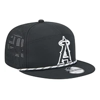 Men's New Era  Black Los Angeles Angels Laser Cut 9FIFTY Snapback Hat