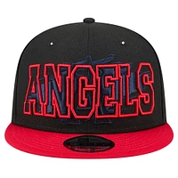 Men's New Era Black Los Angeles Angels Splatter 9FIFTY Snapback Hat