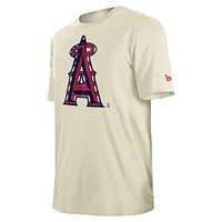 Men's New Era Cream Los Angeles Angels Americana Flag Fill T-Shirt