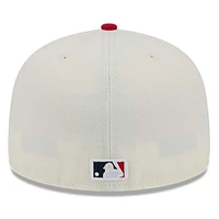 Men's New Era Cream Los Angeles Angels Chrome 59FIFTY Fitted Hat