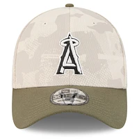 Men's New Era Light Beige/Olive Los Angeles Angels 2025 Armed Forces Day 39THIRTY Flex Hat