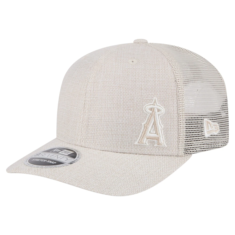 Casquette extensible à boutons-pression Flawless 9SEVENTY beige clair New Era pour homme des Los Angeles Angels