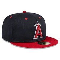 Men's New Era  Navy Los Angeles Angels 2025 Batting Practice 59FIFTY Fitted Hat