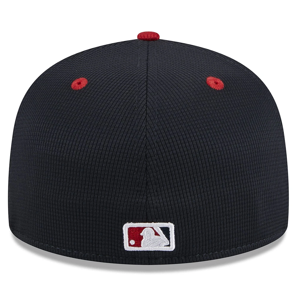 Men's New Era  Navy Los Angeles Angels 2025 Batting Practice 59FIFTY Fitted Hat