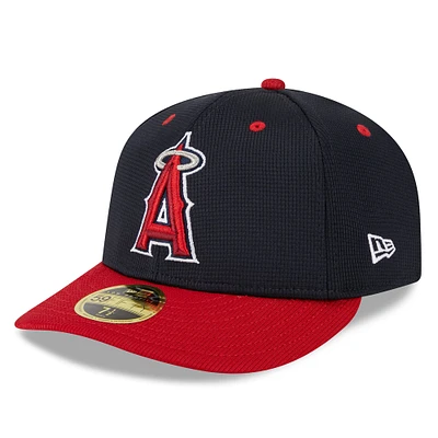 Casquette ajustée 59FIFTY Low Profile New Era pour hommes, bleu marine, Los Angeles Angels 2024 Batting Practice