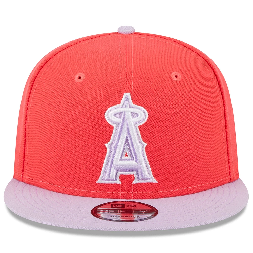 Men's New Era Red/Purple Los Angeles Angels Spring Basic Two-Tone 9FIFTY Snapback Hat