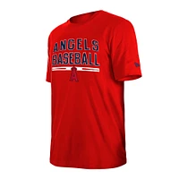 T-shirt d'entraînement au bâton Los Angeles Angels New Era rouge pour homme
