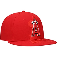 Men's New Era Red Los Angeles Angels Shadow Logo 59FIFTY Fitted Hat