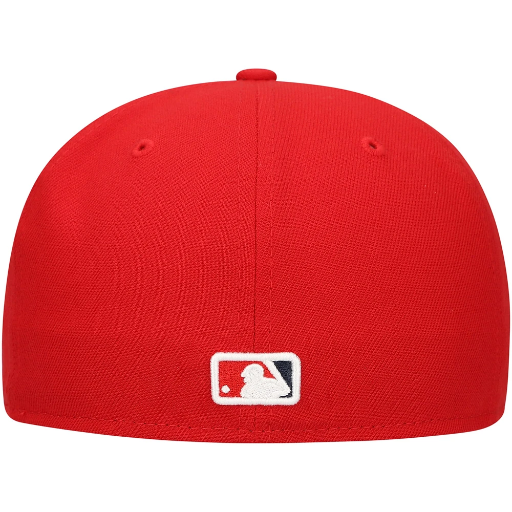 Men's New Era Red Los Angeles Angels Shadow Logo 59FIFTY Fitted Hat