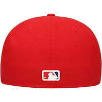 Men's New Era Red Los Angeles Angels Shadow Logo 59FIFTY Fitted Hat