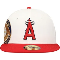 Men's New Era White/Red Los Angeles Angels Major Sidepatch 59FIFTY Fitted Hat