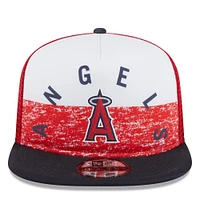 Men's New Era White/Red Los Angeles Angels Team Foam Front A-Frame Trucker 9FIFTY Snapback Hat