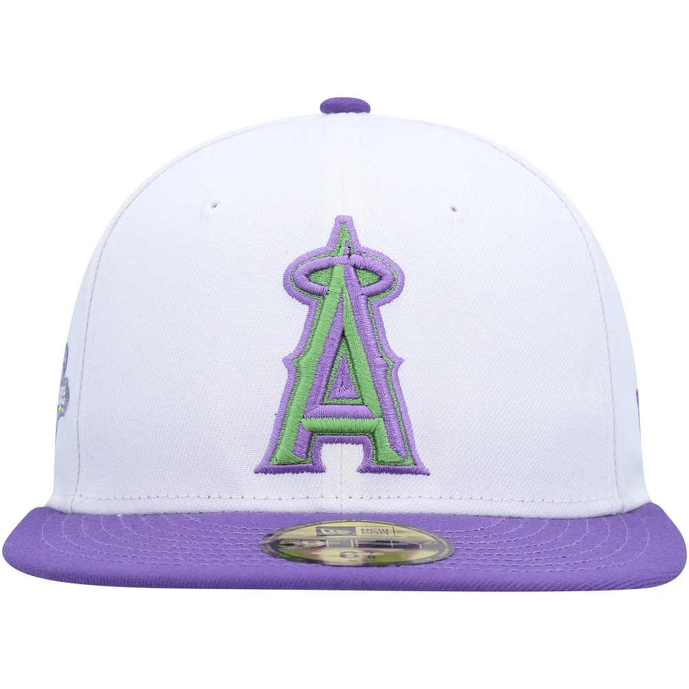 Men's New Era White Los Angeles Angels 2002 World Series Side Patch 59FIFTY Fitted Hat