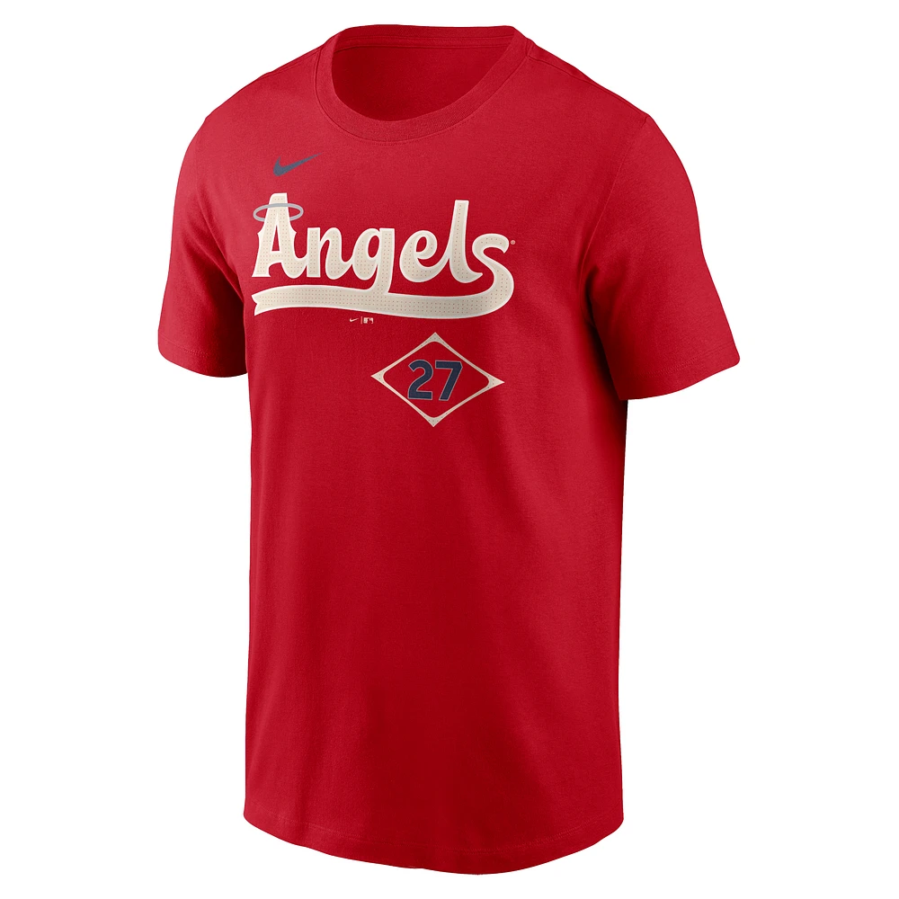 Men's Nike Mike Trout Red Los Angeles Angels City Connect Fuse Name & Number T-Shirt