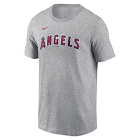 Men's Nike Mike Trout Gray Los Angeles Angels Fuse Name & Number T-Shirt