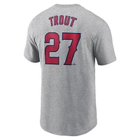 Men's Nike Mike Trout Gray Los Angeles Angels Fuse Name & Number T-Shirt