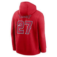 Sweat à capuche Nike Mike Trout pour homme, rouge, Los Angeles Angels, nom et numéro du club
