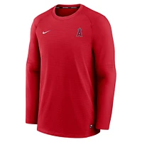 T-shirt à manches longues Nike Los Angeles Angels Authentic Collection Logo Performance pour homme rouge
