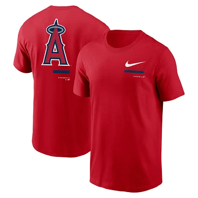 T-shirt à épaules dénudées Los Angeles Angels Nike rouge pour homme