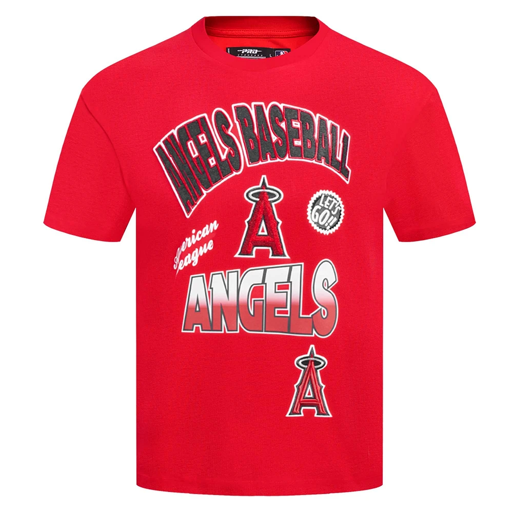 Men's Pro Standard Red Los Angeles Angels Turn It Up Dropped Shoulder T-Shirt