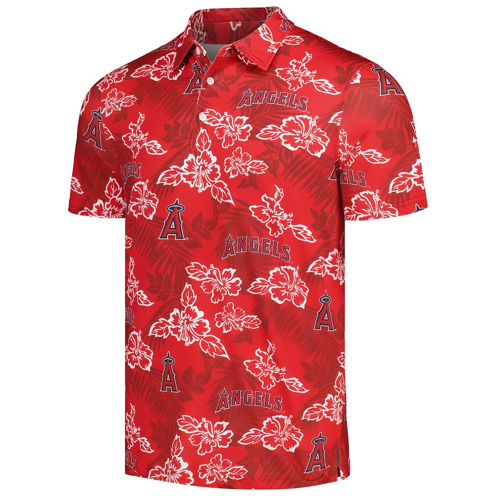Men's Reyn Spooner Red Los Angeles Angels Performance Polo