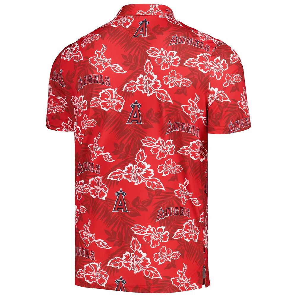 Men's Reyn Spooner Red Los Angeles Angels Performance Polo