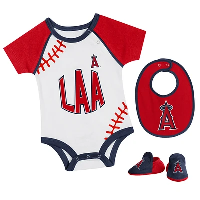 Ensemble body noué, bob et chaussons pour nouveau-né bébé des Los Angeles Angels