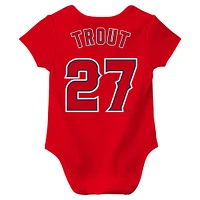 Newborn & Infant Nike Mike Trout Red Los Angeles Angels Fuse Name Number Bodysuit