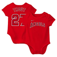 Newborn & Infant Nike Mike Trout Red Los Angeles Angels Fuse Name Number Bodysuit