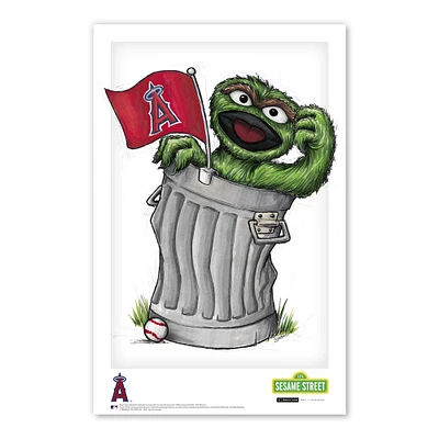Oscar the Grouch Los Angeles Angels 11" x 17" Sesame Street Poster Print