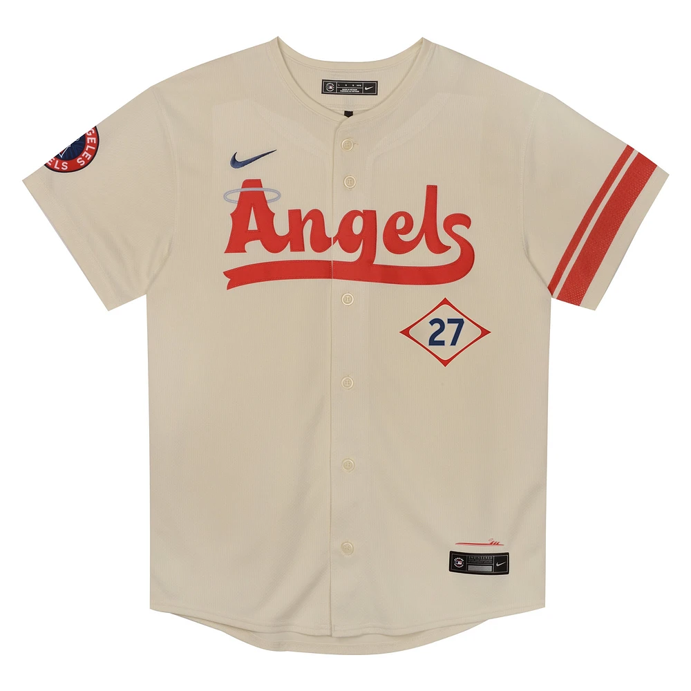 Preschool Nike Mike Trout Cream Los Angeles Angels City Connect Limited Player Jersey