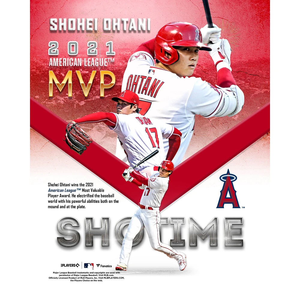 Collage de Shohei Ohtani, MVP non signé la Ligue américaine 2021 des Los Angeles Angels
