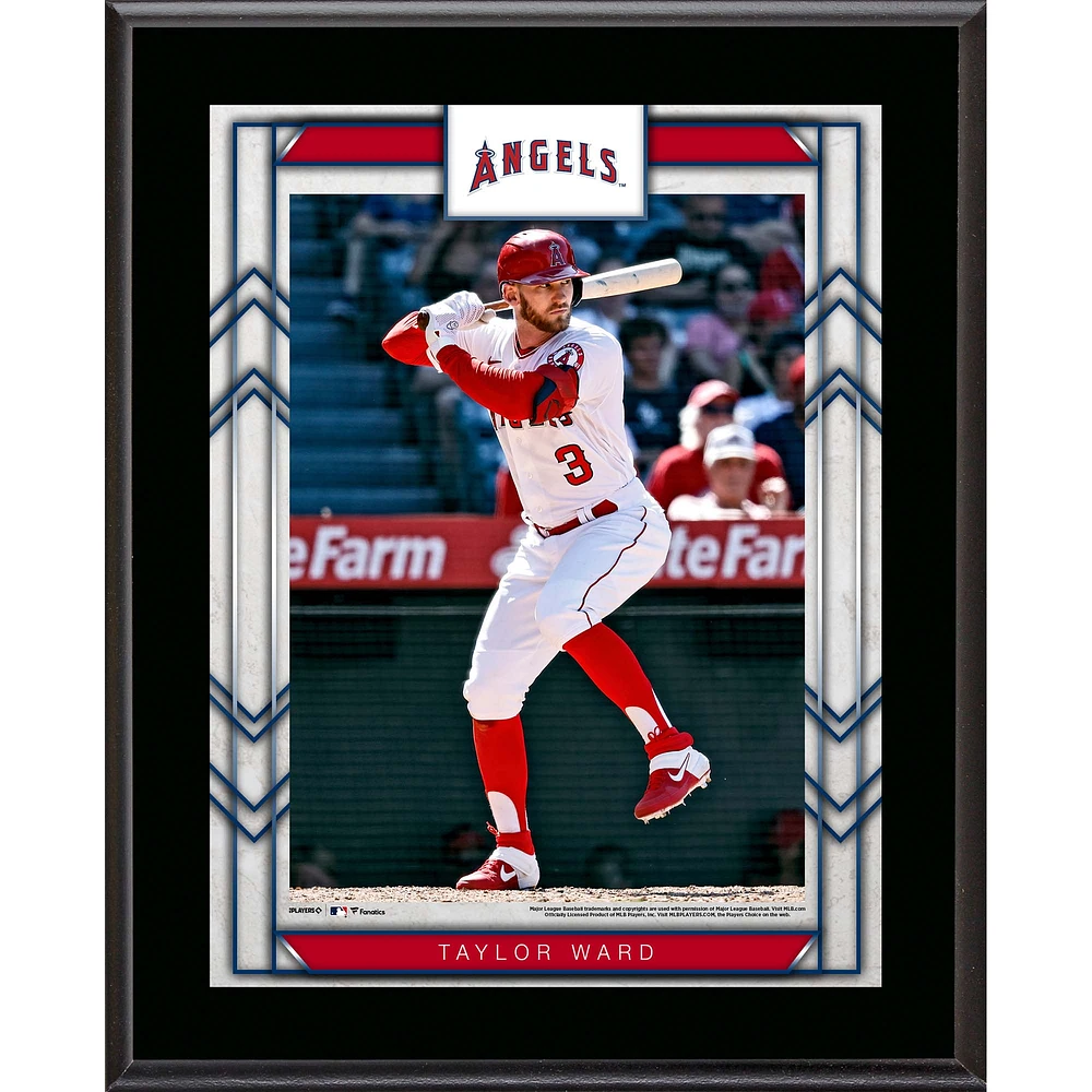 Plaque de joueur sublimée encadrée Taylor Ward Los Angeles Angels 10,5" x 13"