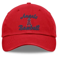 Women's Fanatics Red Los Angeles Angels Fundamental Script Logo Adjustable Hat