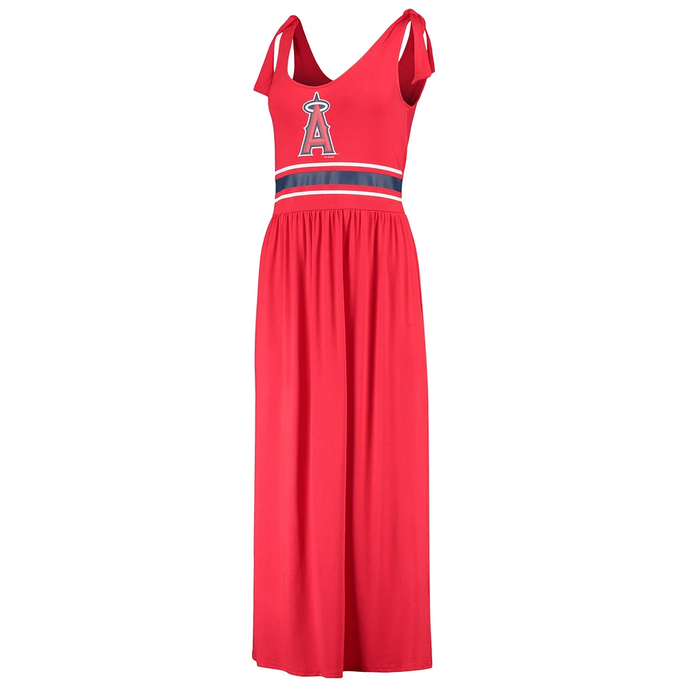 Women's G-III 4Her by Carl Banks Red Los Angeles Angels Game Over Maxi Dress