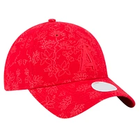 Women's New Era Red Los Angeles Angels Tonal Floral 9TWENTY Adjustable Hat