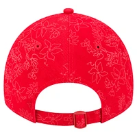 Women's New Era Red Los Angeles Angels Tonal Floral 9TWENTY Adjustable Hat