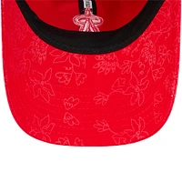 Women's New Era Red Los Angeles Angels Tonal Floral 9TWENTY Adjustable Hat