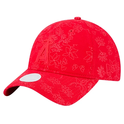 Casquette ajustable à imprimé floral ton sur ton 9TWENTY Los Angeles Angels de New Era pour femme