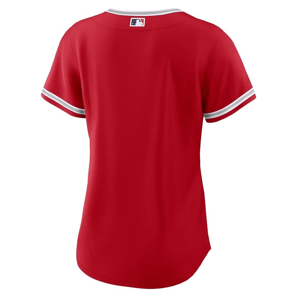 Maillot Nike rouge de l'équipe réplique alternative des Los Angeles Angels pour femme
