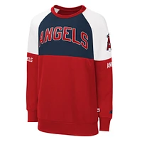 Sweat-shirt Starter Rouge/Marine Los Angeles Angels Baseline Raglan pour femmes